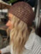 Mesh beanie (OPPSKRIFT + GARNPAKKE) — Øko bomull